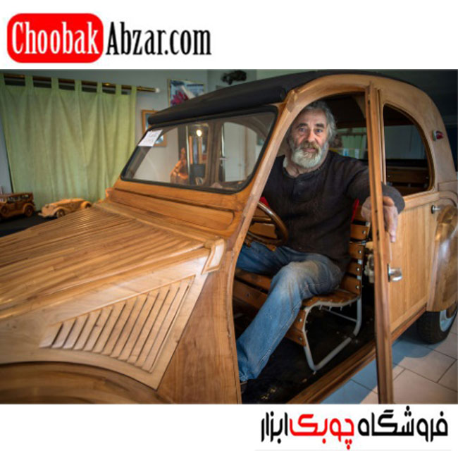 ساخت خودرو چوبی توسط یک نجار